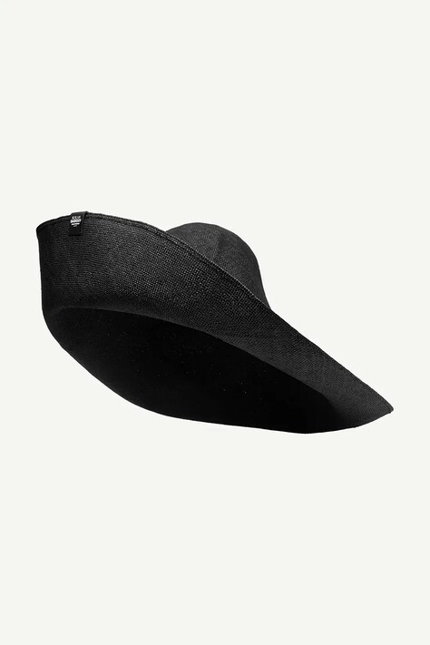 RUSLAN BAGINSKIY kapelusz z szerokim rondem damski pleciony Foldable Hat czarny HT033-STR-FLTL-MAX