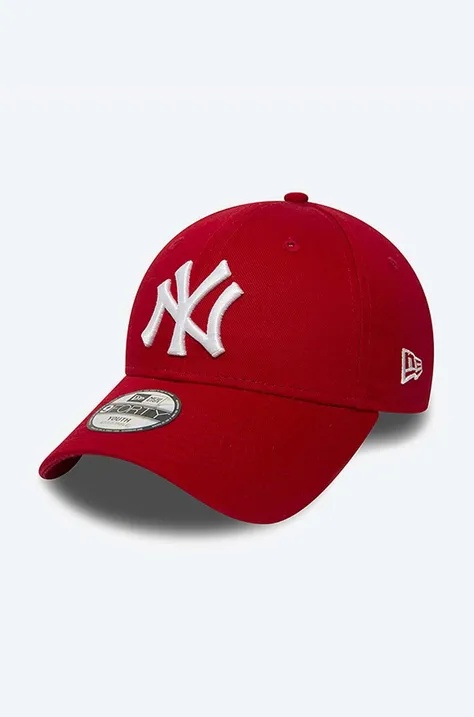 New Era czapka z daszkiem kolor czerwony z aplikacją