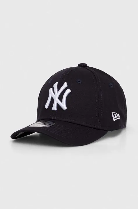 Otroška bombažna bejzbolska kapa New Era črna barva