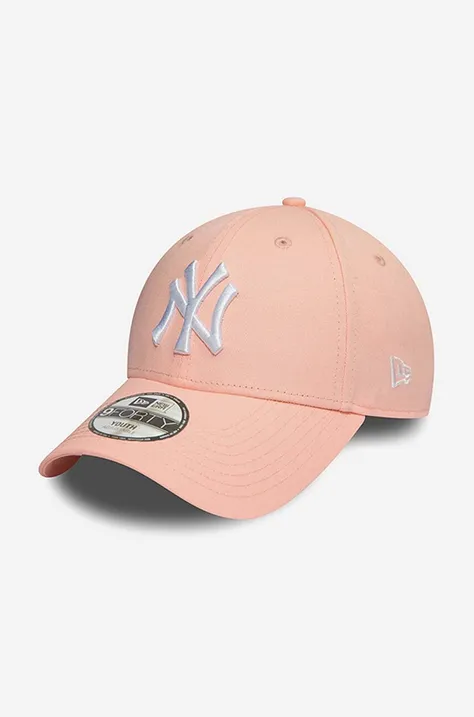 New Era cappello con visiera in cotone bambini colore rosa con applicazione