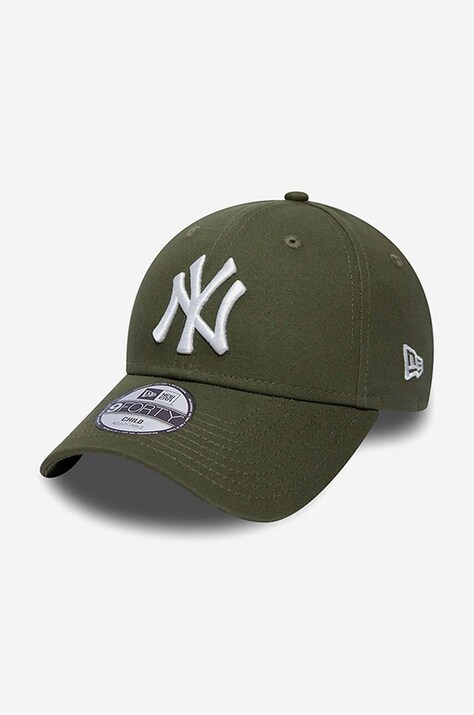 Хлопковая кепка New Era цвет зелёный с аппликацией