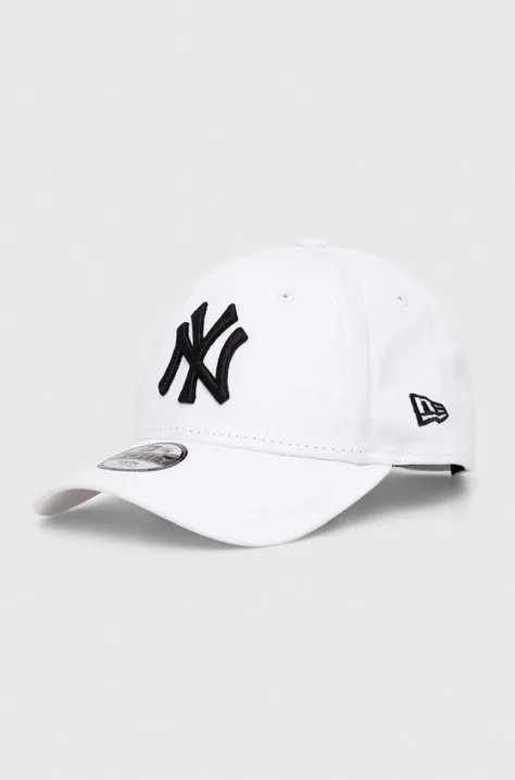Дитяча бавовняна кепка New Era NEW YORK YANKEES колір білий з аплікацією