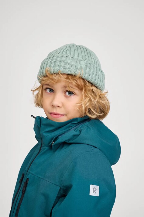 Reima czapka beanie dziecięca bawełniana Hattara zielona 5300057B
