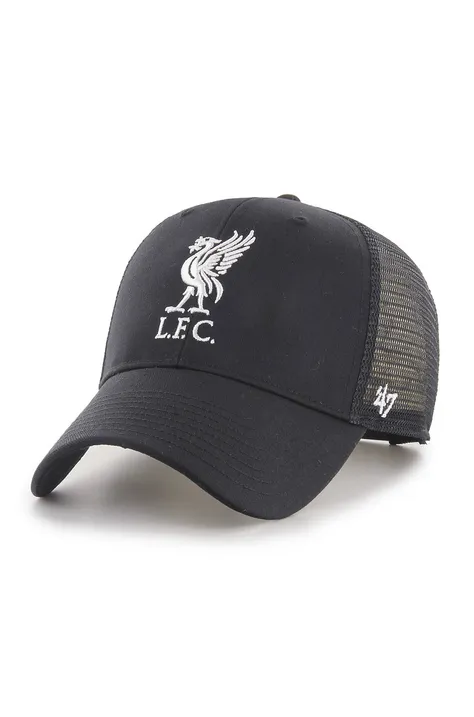 Шапка 47 brand EPL Liverpool FC в черно с апликация  EPL-BRANS04CTP-BKA