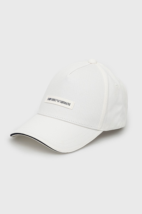 Emporio Armani șapcă de baseball din bumbac culoarea negru, cu imprimeu