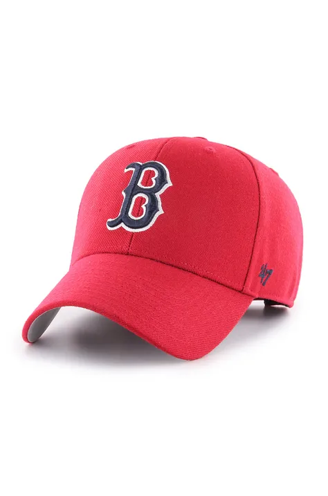 47 brand Czapka MLB Boston Red Socks kolor czerwony z aplikacją