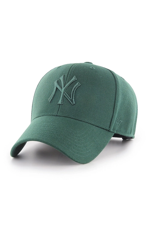 47 brand Czapka MLB New York Yankees kolor zielony z aplikacją B-MVPSP17WBP-DGA