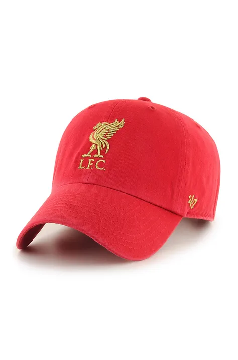 Шапка с козирка 47brand EPL Liverpool в червено с апликация