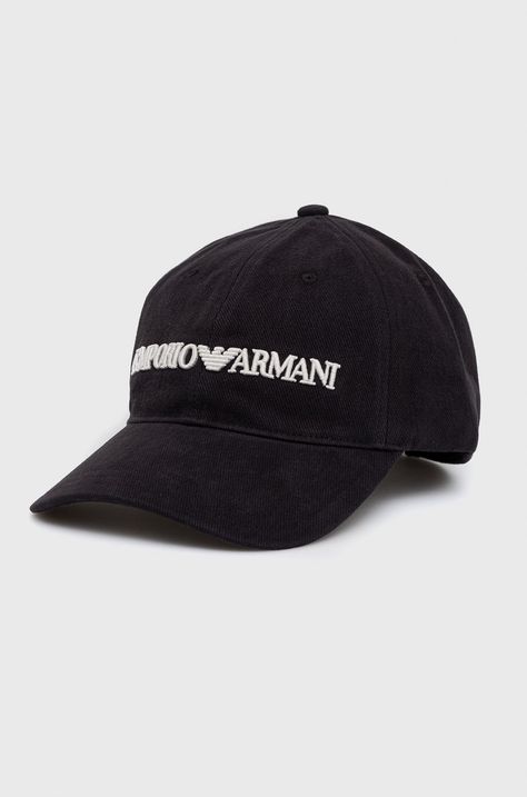 Βαμβακερό καπέλο Emporio Armani χρώμα: ναυτικό μπλε