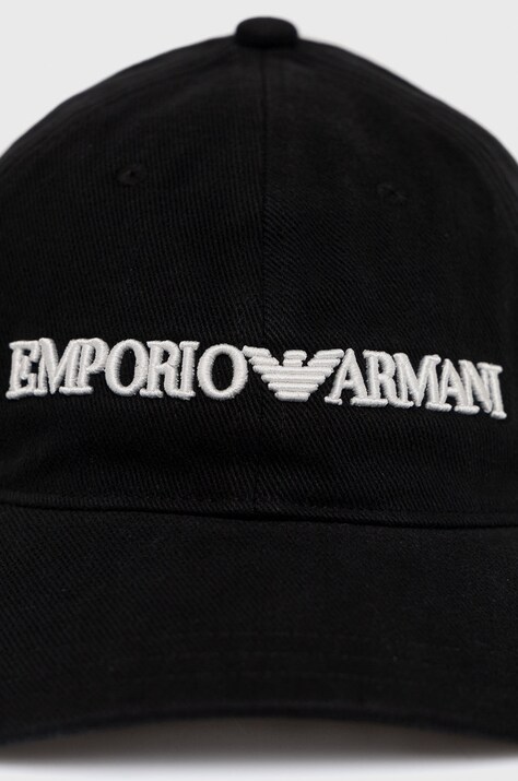 Бавовняна кепка Emporio Armani — AA00-CAM0B5, чорний — фото 2