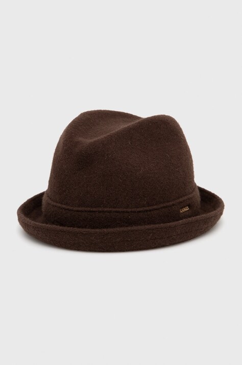 Шляпа Kangol цвет коричневый шерсть
