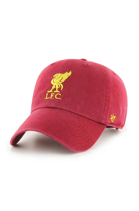 47brand șapcă EPL Liverpool culoarea roșu, cu imprimeu