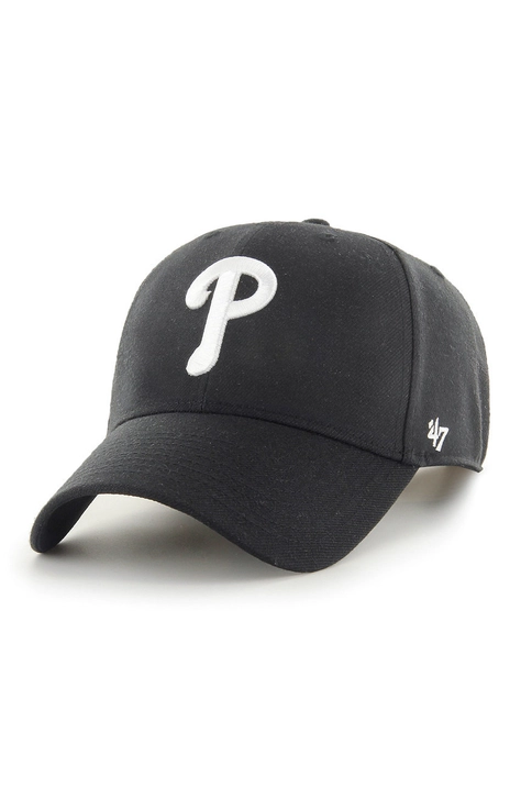 47brand sapka MLB Philadelphia Phillies fekete, nyomott mintás