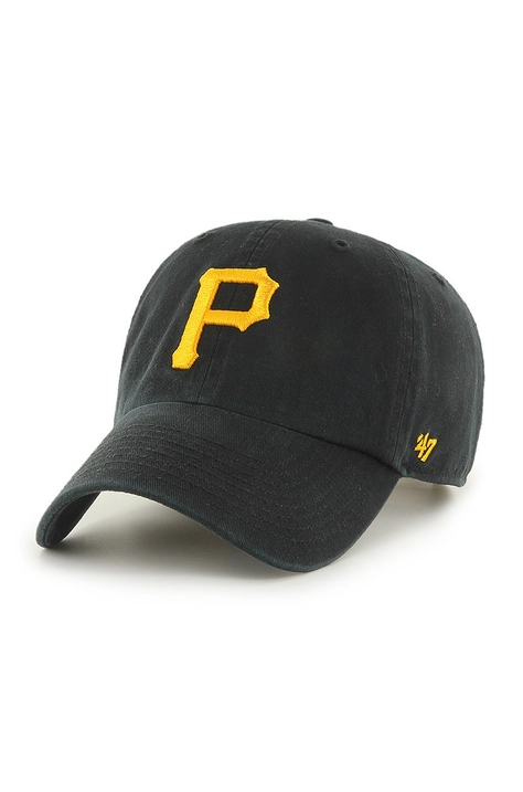 Čiapka 47 brand MLB Pittsburgh Pirates čierna farba, s nášivkou, B-RGW20GWS-BKD