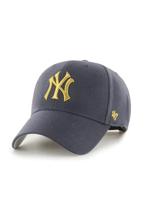 Čiapka 47 brand MLB New York Yankees tmavomodrá farba, s nášivkou