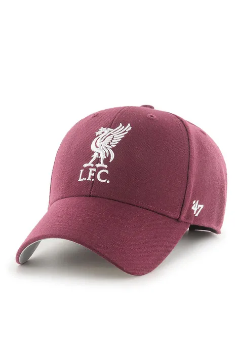 Čiapka 47 brand EPL Liverpool fialová farba, s nášivkou