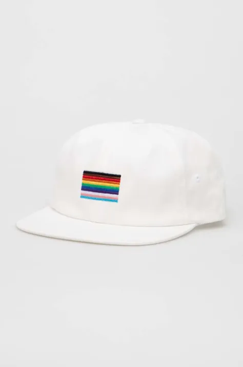 Βαμβακερό καπέλο του μπέιζμπολ Vans χρώμα: άσπρο