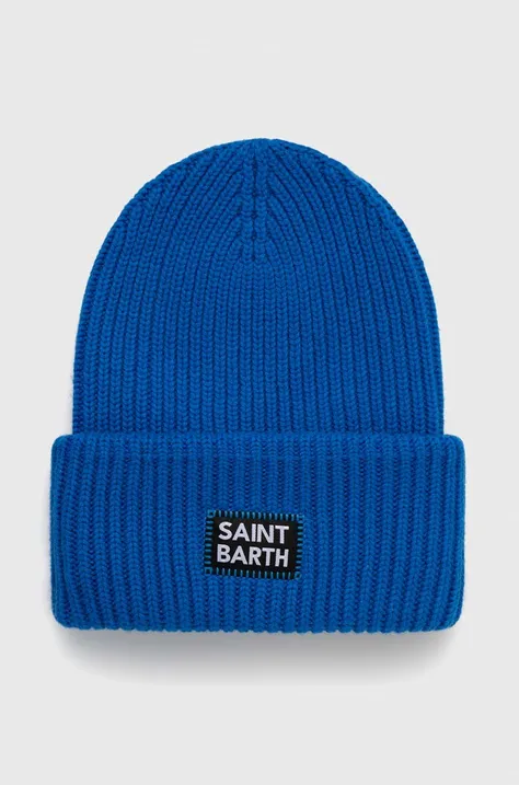 MC2 Saint Barth czapka z domieszką wełny kolor niebieski z grubej dzianiny z domieszką wełny