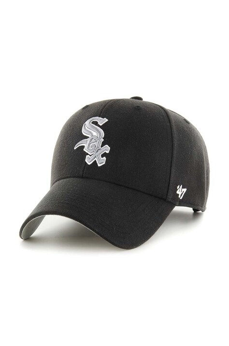 Кепка с примесью шерсти 47 brand MLB Chicago White Sox цвет чёрный с аппликацией