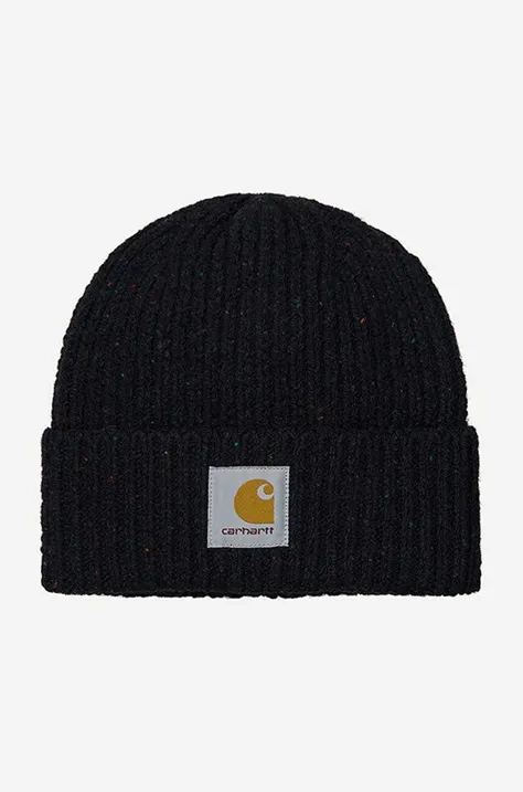 Καπέλο Carhartt WIP Anglistic Beanie χρώμα: μαύρο, I013193.0JEXX