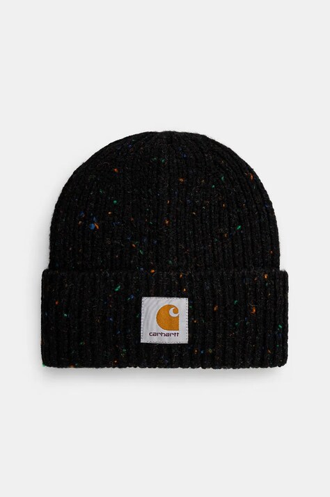 Kapa Carhartt WIP Anglistic Beanie boja: crna, od debelog pletiva, I013193.0JEXX