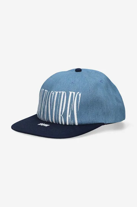 Памучна шапка с козирка PLEASURES в синьо с апликация