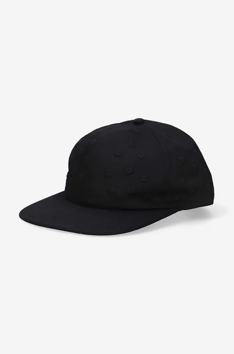 Хлопковая кепка PLEASURES цвет чёрный с аппликацией P23SP071-BLACK