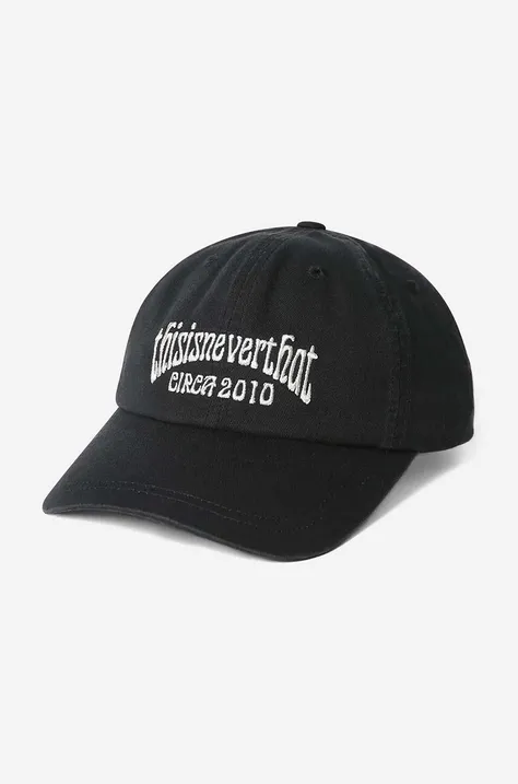 Памучна шапка с козирка thisisneverthat RS T-Logo Cap в черно с апликация