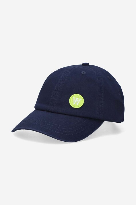 Wood Wood cotton baseball cap Eli navy blue color
