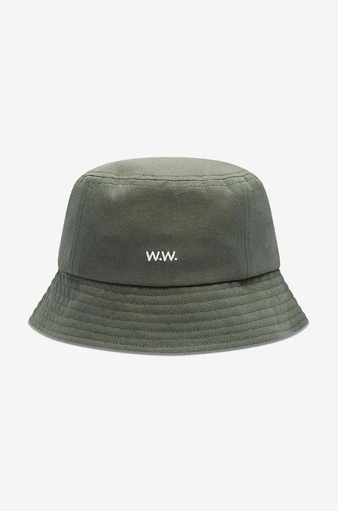 Bombažni klobuk Wood Wood Ossian Bucket Hat 12240817-7083 BLACK zelena barva