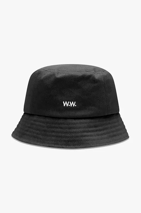 Шляпа из хлопка Wood Wood Ossian Bucket Hat 12240817-7083 BLACK цвет чёрный хлопковый 12240817.7083-DUSTYGREEN
