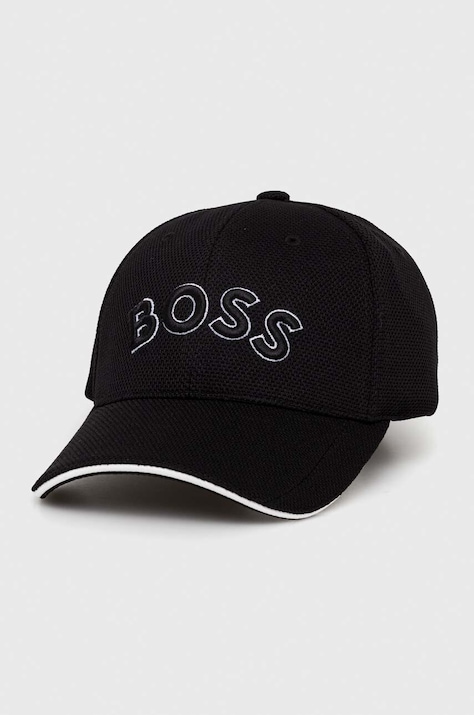 BOSS Green șapcă culoarea negru, cu imprimeu 50492737
