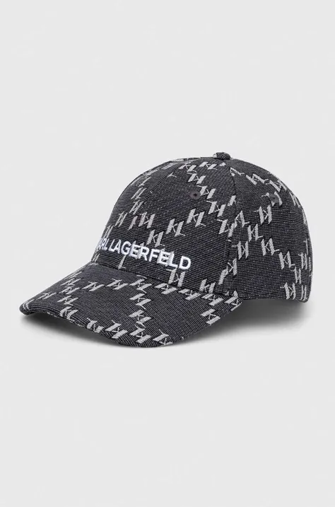 Kapa sa šiltom Karl Lagerfeld boja: crna, s uzorkom