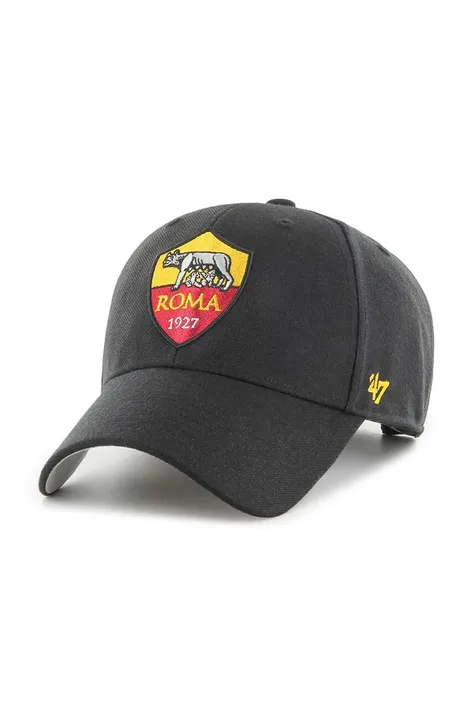 Pamučna kapa sa šiltom 47 brand AS Roma boja: crna, s aplikacijom, ITFL-MVP01WBV-BKH