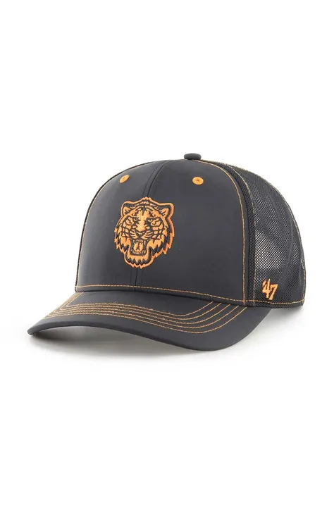 Кепка 47 brand MLB Detroit Tigers цвет чёрный с аппликацией B-XRAYD09BBP-BK