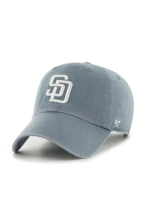Кепка 47 brand MLB San Diego Padres колір сірий з аплікацією B-NLRGW21GWS-S0