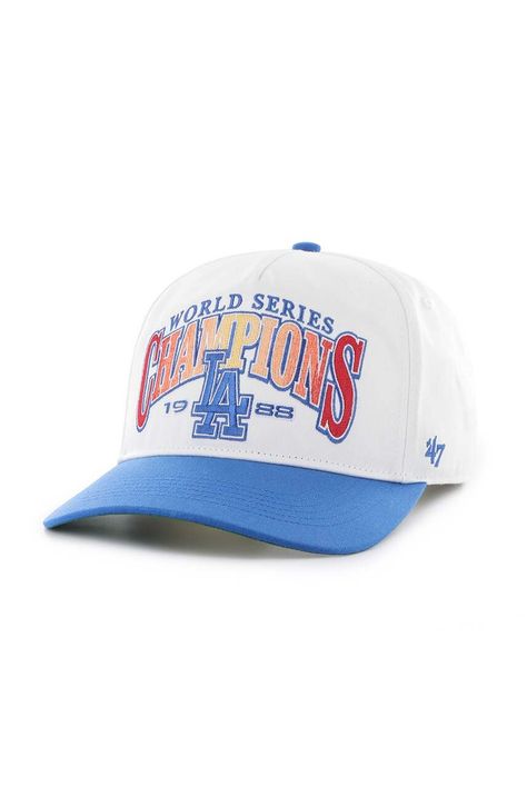 Βαμβακερό καπέλο του μπέιζμπολ 47 brand MLB Los Angeles Dodgers χρώμα: άσπρο, BCWS-ARCHH12CTP-WH88