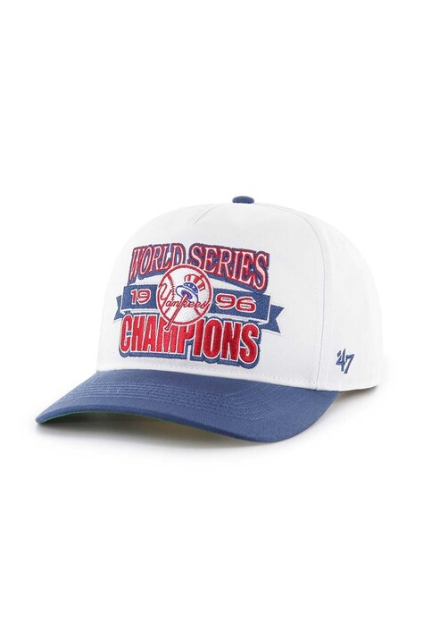 47 brand czapka z daszkiem bawełniana MLB New York Yankees kolor biały z aplikacją BCWS-ARCHH17CTP-WH96