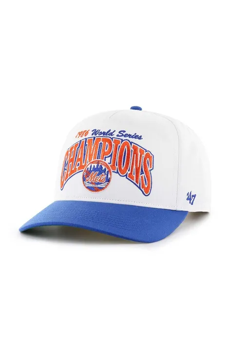 47 brand șapcă din amestec de lână MLB New York Mets culoarea alb, cu imprimeu, BCWS-ARCHH16CTP-WH86
