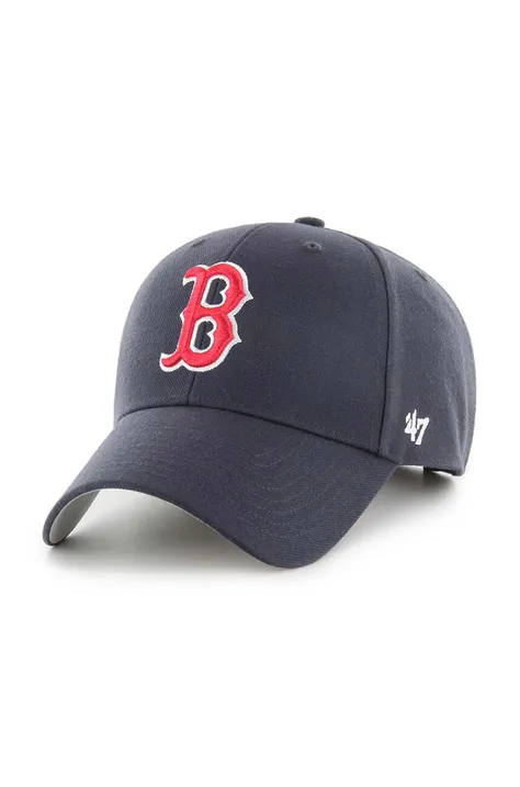 Шапка с козирка 47 brand MLB Boston Red Sox в тъмносиньо с апликация B-MVP02WBV-NYM