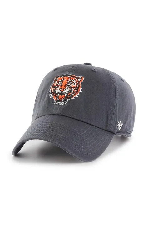 Хлопковая кепка 47 brand MLB Detroit Tigers цвет синий с аппликацией BCPTN-RGW09GWSNL-VN57