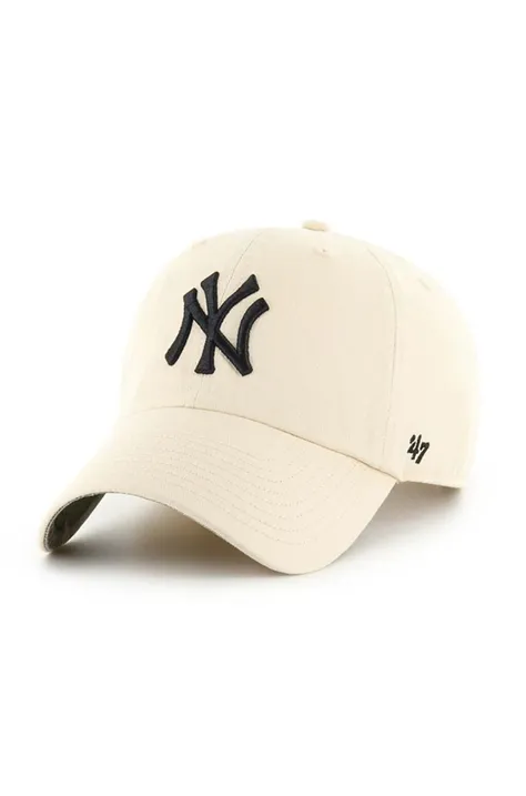 47 brand czapka z daszkiem MLB New York Yankees kolor beżowy z aplikacją B-BPCAM17GWS-NT