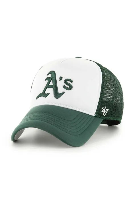 Kšiltovka 47 brand MLB Oakland Athletics zelená barva, s aplikací, B-TRTFM18KPP-DG