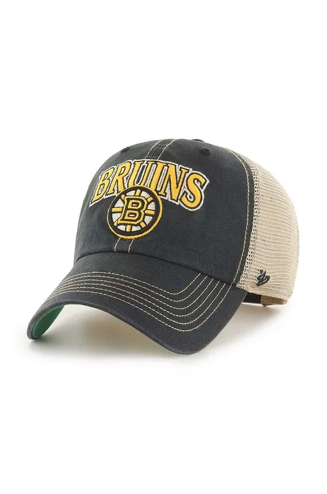 Шапка с козирка 47 brand NHL Boston Bruins в тъмносиньо с апликация H-TSCLA01LAP-VB