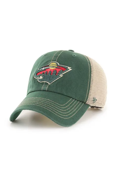 47 brand czapka z daszkiem NHL Minnesota Wild kolor zielony z aplikacją H-TRWLR29GWP-DG