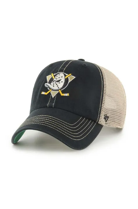 Καπέλο 47 brand NHL Anaheim Ducks χρώμα: μαύρο, H-TRWLR25GWP-BKB