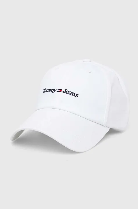 Pamučna kapa sa šiltom Tommy Hilfiger boja: bijela, s aplikacijom, AM0AM11341