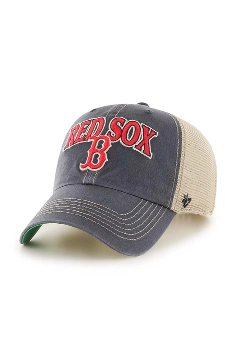 Šiltovka 47 brand MLB Boston Red Sox tmavomodrá farba, s nášivkou, B-TSCLA02LAP-VN