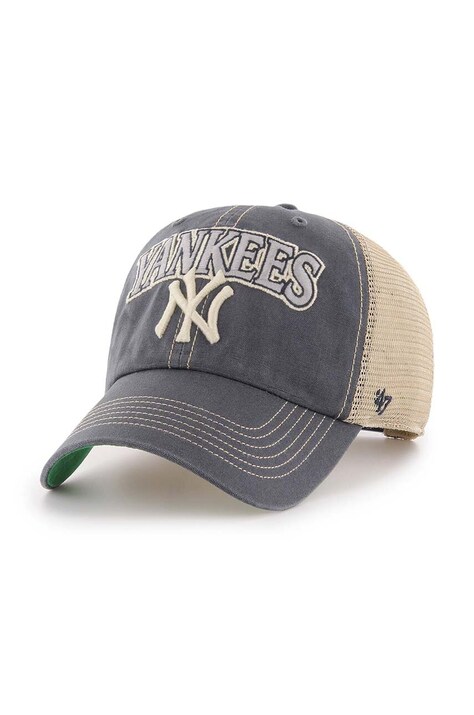 47 brand sapca MLB New York Yankees culoarea albastru marin, cu imprimeu, B-TSCLA17LAP-VN