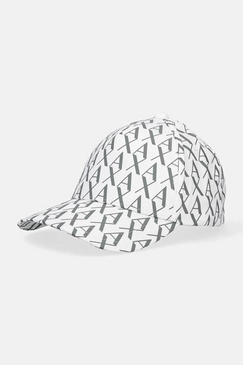 Armani Exchange czapka z daszkiem bawełniana kolor biały wzorzysta 954229 CC813